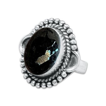 Nuummite Rings – Silver-Plated, Handmade, Ancient Black Flash Stone (Made to Order) | Wholesale