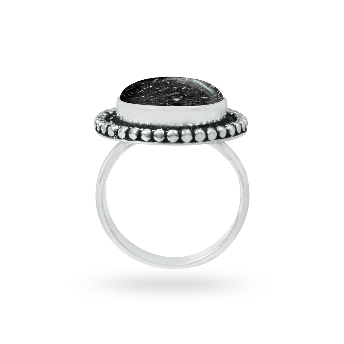 Nuummite Rings – Silver-Plated, Handmade, Ancient Black Flash Stone (Made to Order) | Wholesale