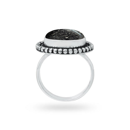 Nuummite Rings – Silver-Plated, Handmade, Ancient Black Flash Stone (Made to Order) | Wholesale