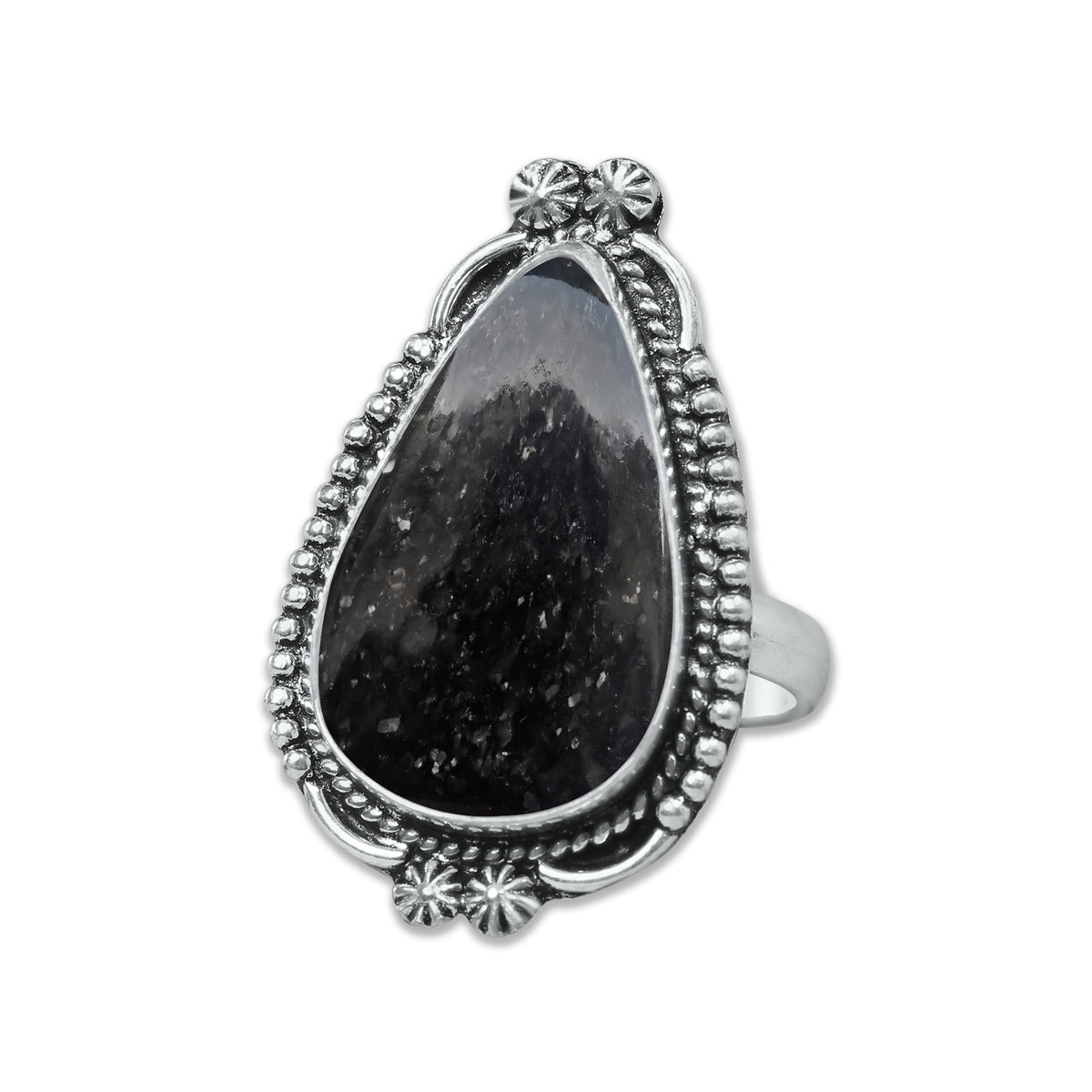 Nuummite Rings – Silver-Plated, Handmade, Ancient Black Flash Stone (Made to Order) | Wholesale