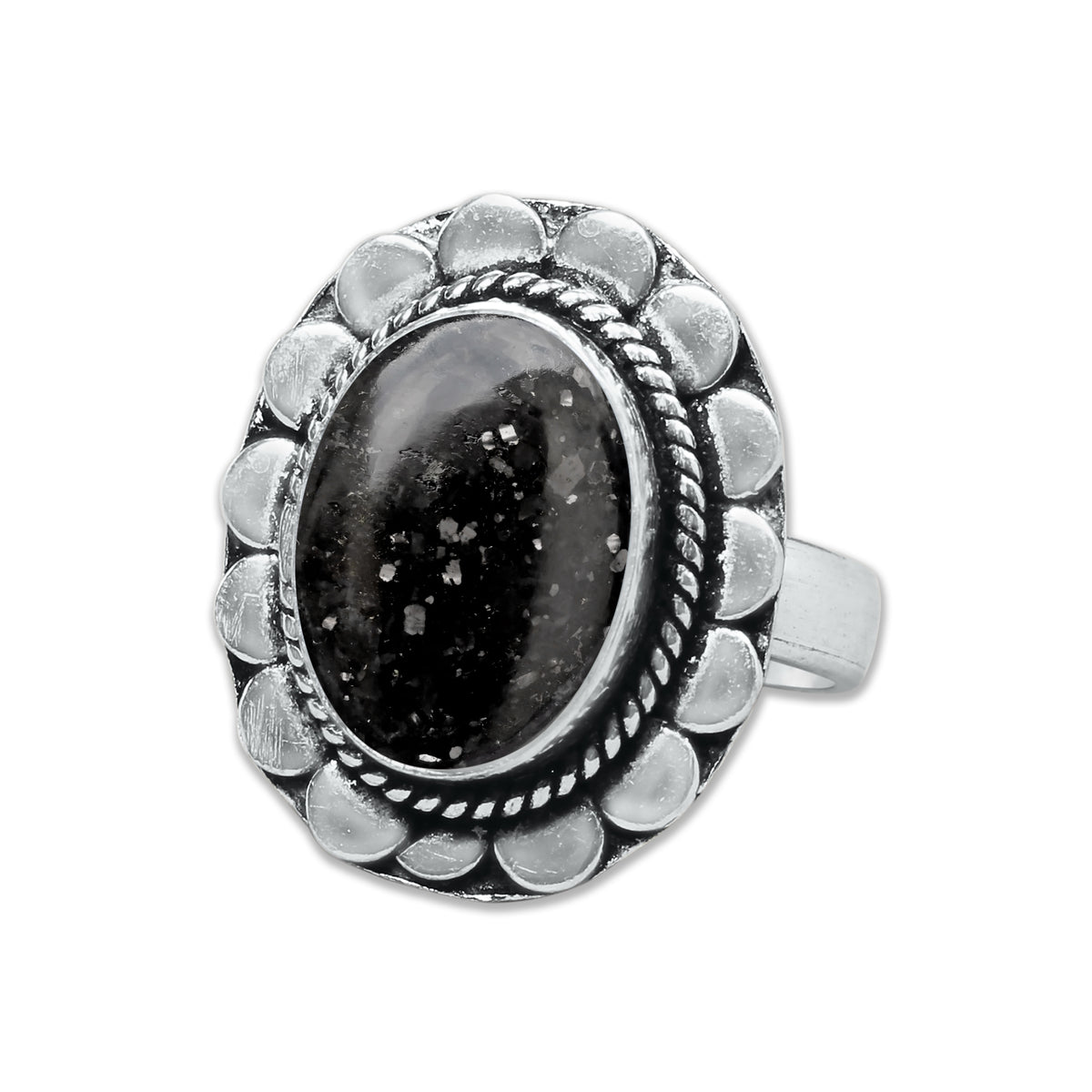 Nuummite Rings – Silver-Plated, Handmade, Ancient Black Flash Stone (Made to Order) | Wholesale