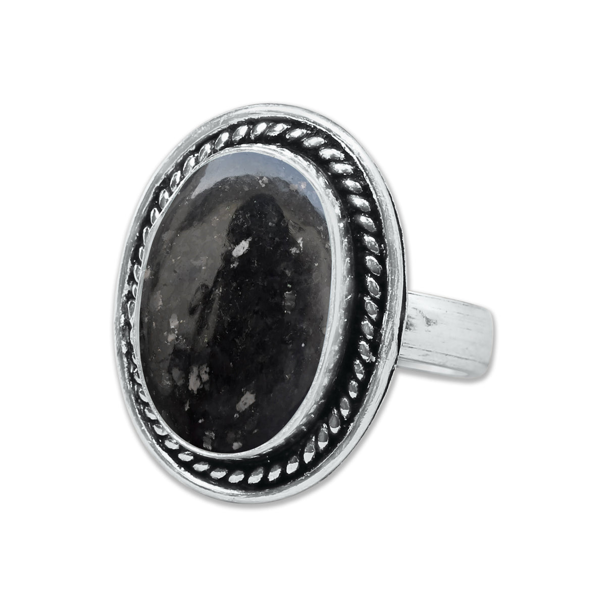 Nuummite Rings – Silver-Plated, Handmade, Ancient Black Flash Stone (Made to Order) | Wholesale