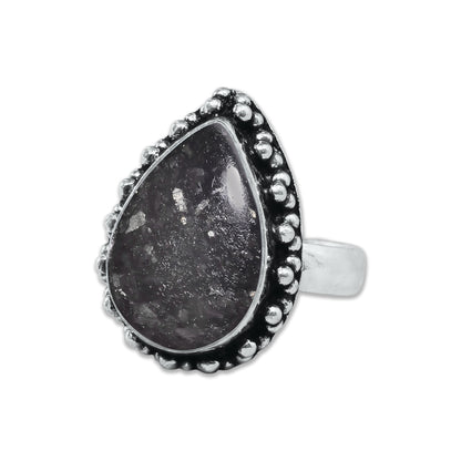 Nuummite Rings – Silver-Plated, Handmade, Ancient Black Flash Stone (Made to Order) | Wholesale