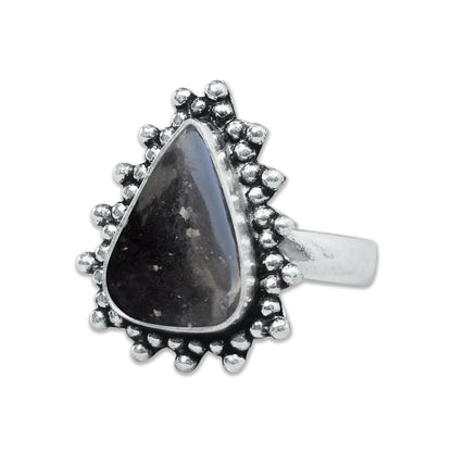 Nuummite Rings – Silver-Plated, Handmade, Ancient Black Flash Stone (Made to Order) | Wholesale