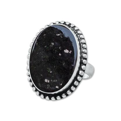 Nuummite Rings – Silver-Plated, Handmade, Ancient Black Flash Stone (Made to Order) | Wholesale