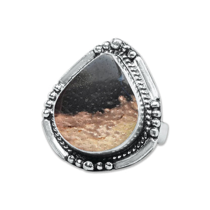 Palm Root Agate Rings – Silver-Plated, Handmade, Fossilized Palm Wood (Made to Order) | Wholesale