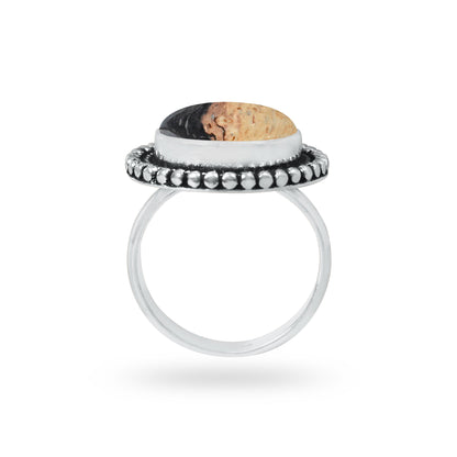 Palm Root Agate Rings – Silver-Plated, Handmade, Fossilized Palm Wood (Made to Order) | Wholesale