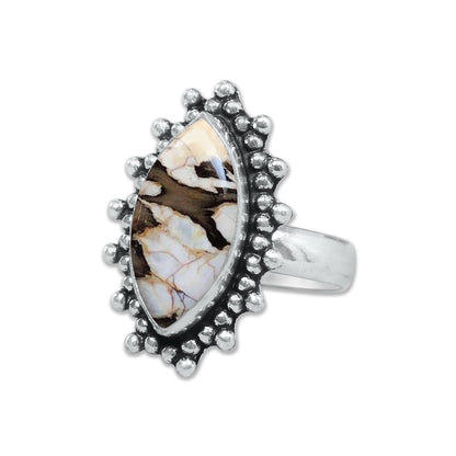 Peanut Wood Jasper Rings – Silver-Plated, Handmade, Fossilized Wood Pattern (Made to Order) | Wholesale