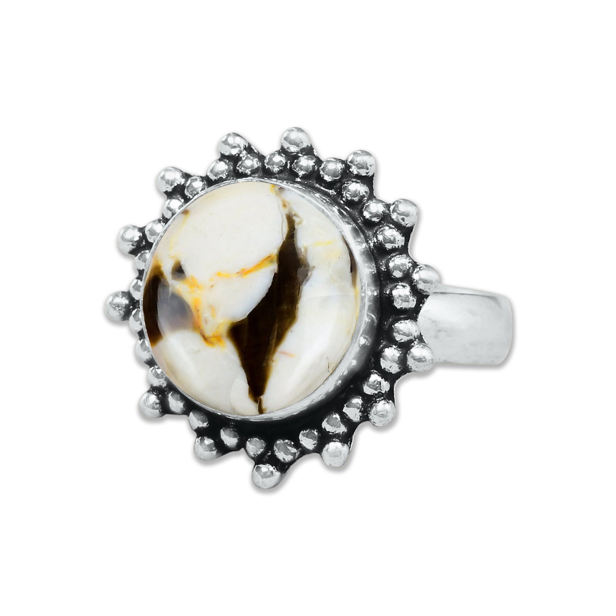 Peanut Wood Jasper Rings – Silver-Plated, Handmade, Fossilized Wood Pattern (Made to Order) | Wholesale