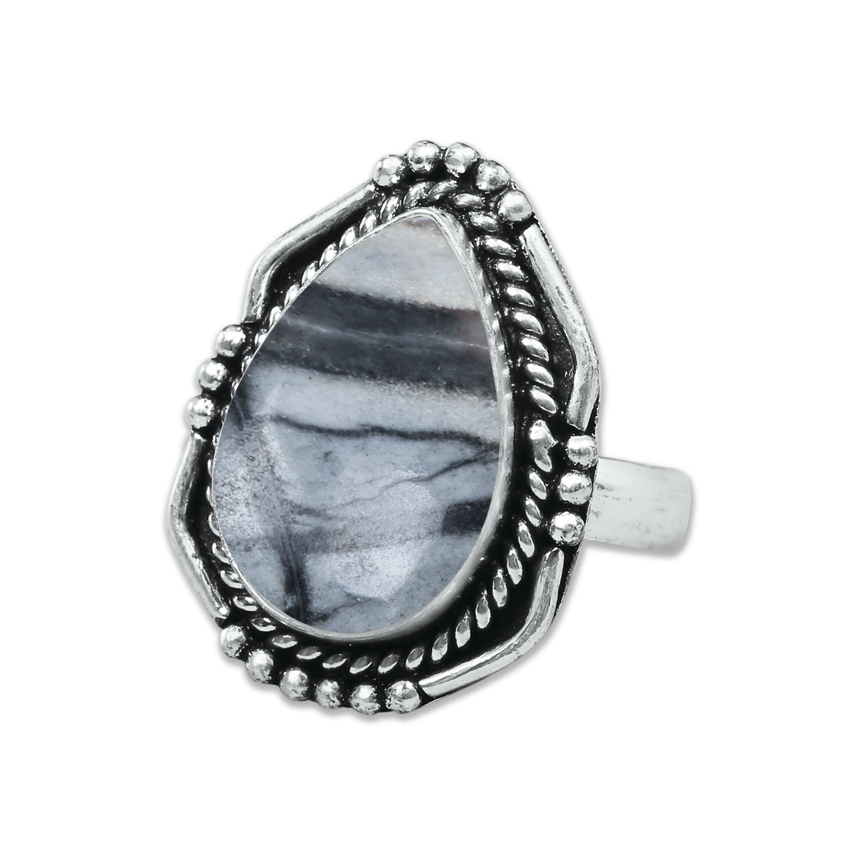 Picasso Jasper Rings – Silver-Plated, Handmade, Abstract Painted Pattern (Made to Order) | Wholesale