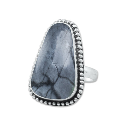 Picasso Jasper Rings – Silver-Plated, Handmade, Abstract Painted Pattern (Made to Order) | Wholesale