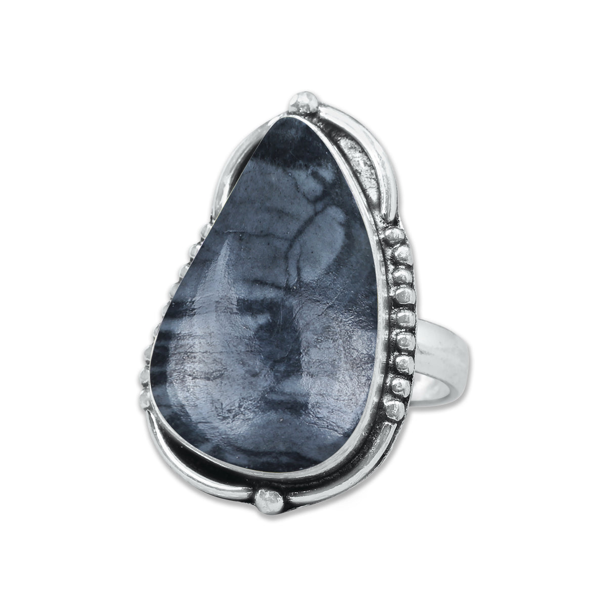 Picasso Jasper Rings – Silver-Plated, Handmade, Abstract Painted Pattern (Made to Order) | Wholesale