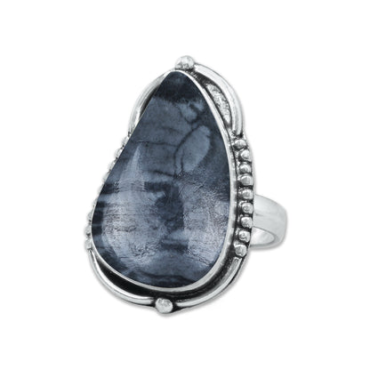 Picasso Jasper Rings – Silver-Plated, Handmade, Abstract Painted Pattern (Made to Order) | Wholesale