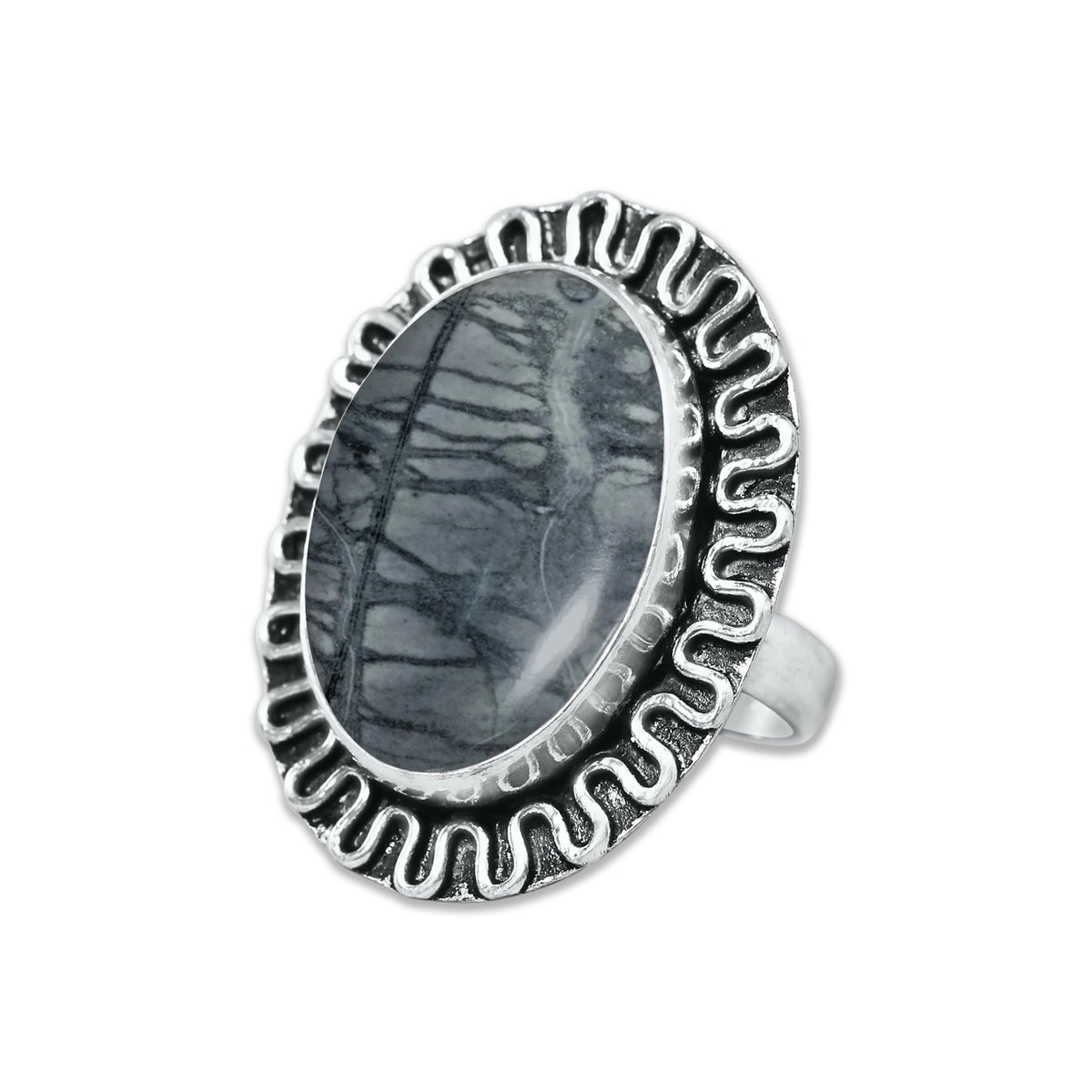 Picasso Jasper Rings – Silver-Plated, Handmade, Abstract Painted Pattern (Made to Order) | Wholesale