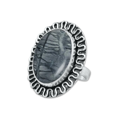 Picasso Jasper Rings – Silver-Plated, Handmade, Abstract Painted Pattern (Made to Order) | Wholesale