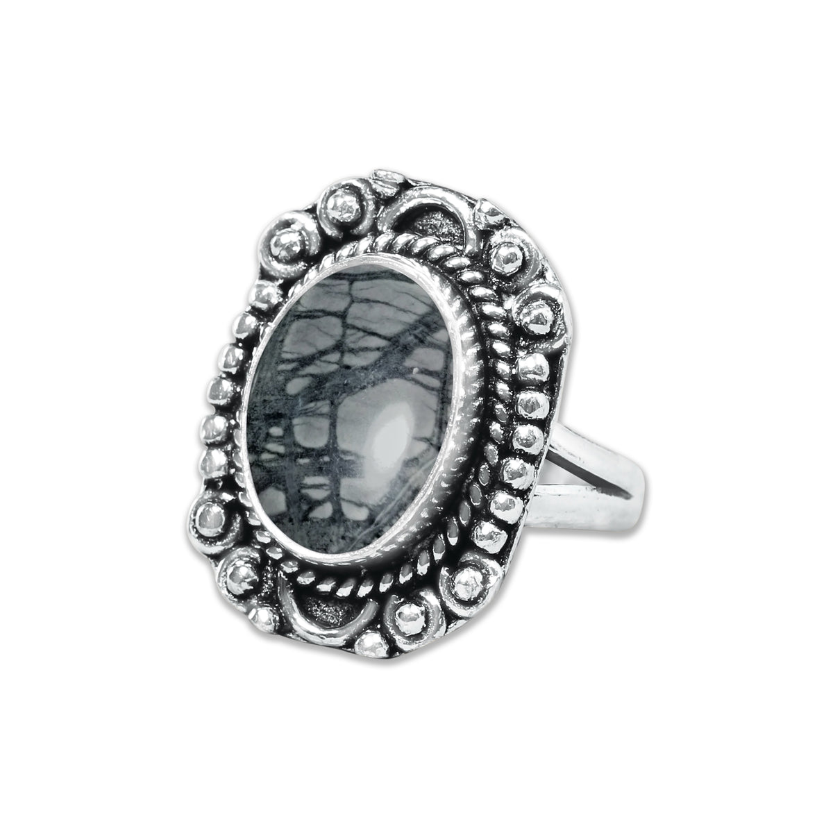 Picasso Jasper Rings – Silver-Plated, Handmade, Abstract Painted Pattern (Made to Order) | Wholesale