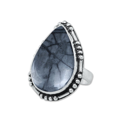 Picasso Jasper Rings – Silver-Plated, Handmade, Abstract Painted Pattern (Made to Order) | Wholesale