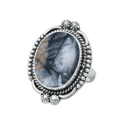 Picasso Jasper Rings – Silver-Plated, Handmade, Abstract Painted Pattern (Made to Order) | Wholesale