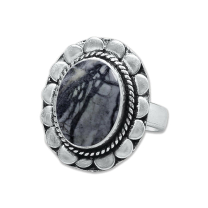 Picasso Jasper Rings – Silver-Plated, Handmade, Abstract Painted Pattern (Made to Order) | Wholesale