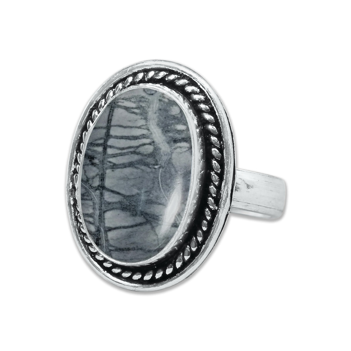 Picasso Jasper Rings – Silver-Plated, Handmade, Abstract Painted Pattern (Made to Order) | Wholesale