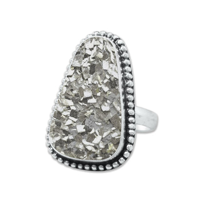 Pyrite Druzy Rings – Silver-Plated, Handmade, Golden Crystal Sparkle (Made to Order) | Wholesale