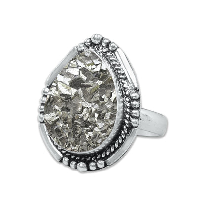 Pyrite Druzy Rings – Silver-Plated, Handmade, Golden Crystal Sparkle (Made to Order) | Wholesale