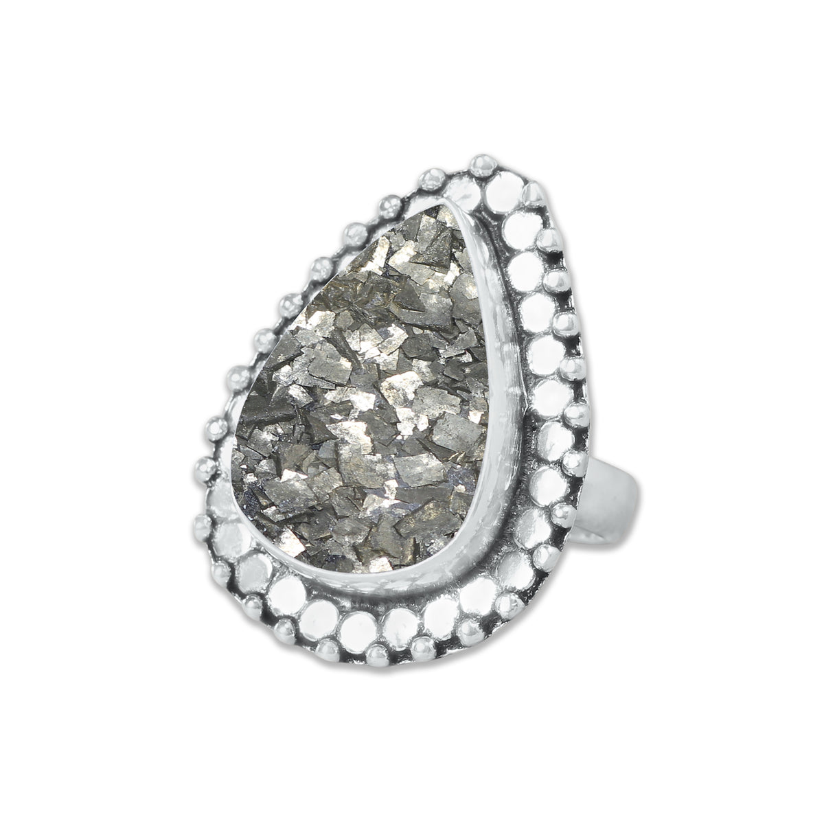 Pyrite Druzy Rings – Silver-Plated, Handmade, Golden Crystal Sparkle (Made to Order) | Wholesale