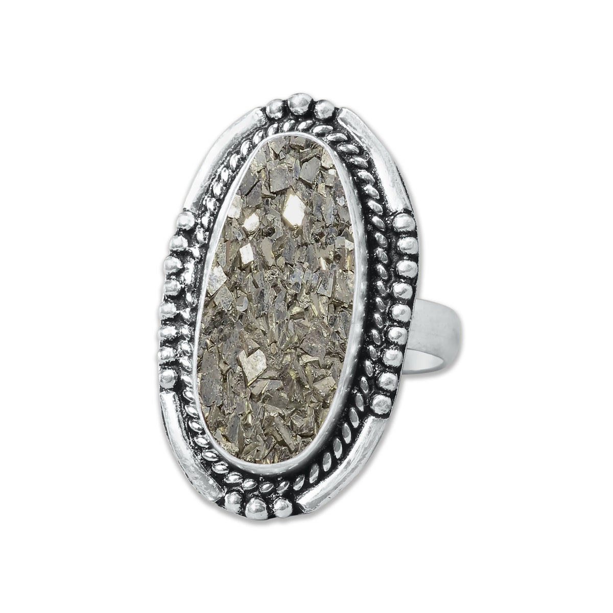 Pyrite Druzy Rings – Silver-Plated, Handmade, Golden Crystal Sparkle (Made to Order) | Wholesale