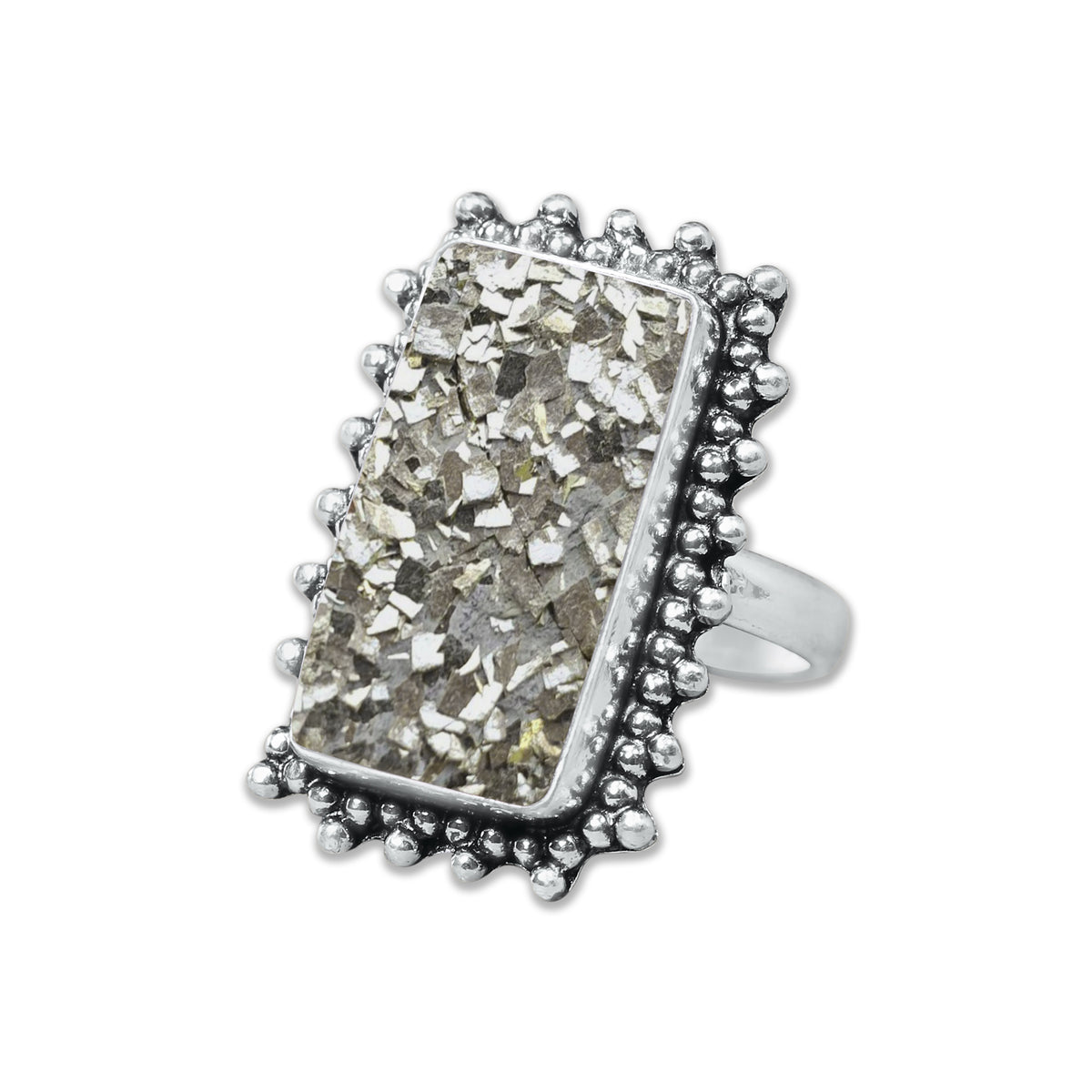 Pyrite Druzy Rings – Silver-Plated, Handmade, Golden Crystal Sparkle (Made to Order) | Wholesale