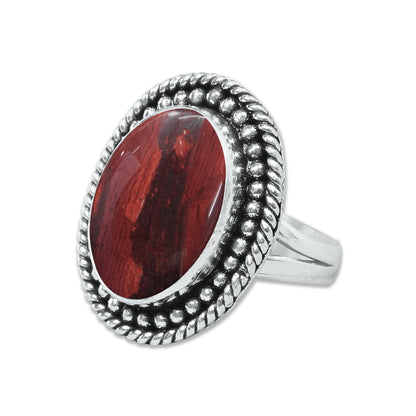 Red Jasper Rings – Silver-Plated, Handmade, Deep Crimson Grounding Stone (Made to Order) | Wholesale