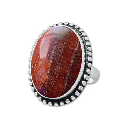 Red Jasper Rings – Silver-Plated, Handmade, Deep Crimson Grounding Stone (Made to Order) | Wholesale