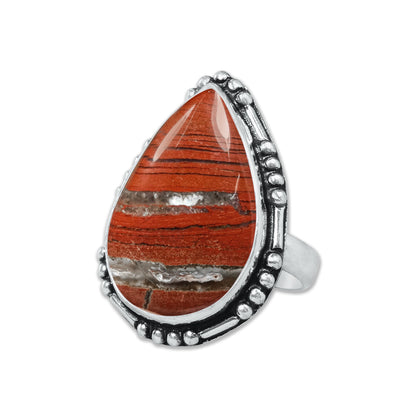 Red Jasper Rings – Silver-Plated, Handmade, Deep Crimson Grounding Stone (Made to Order) | Wholesale