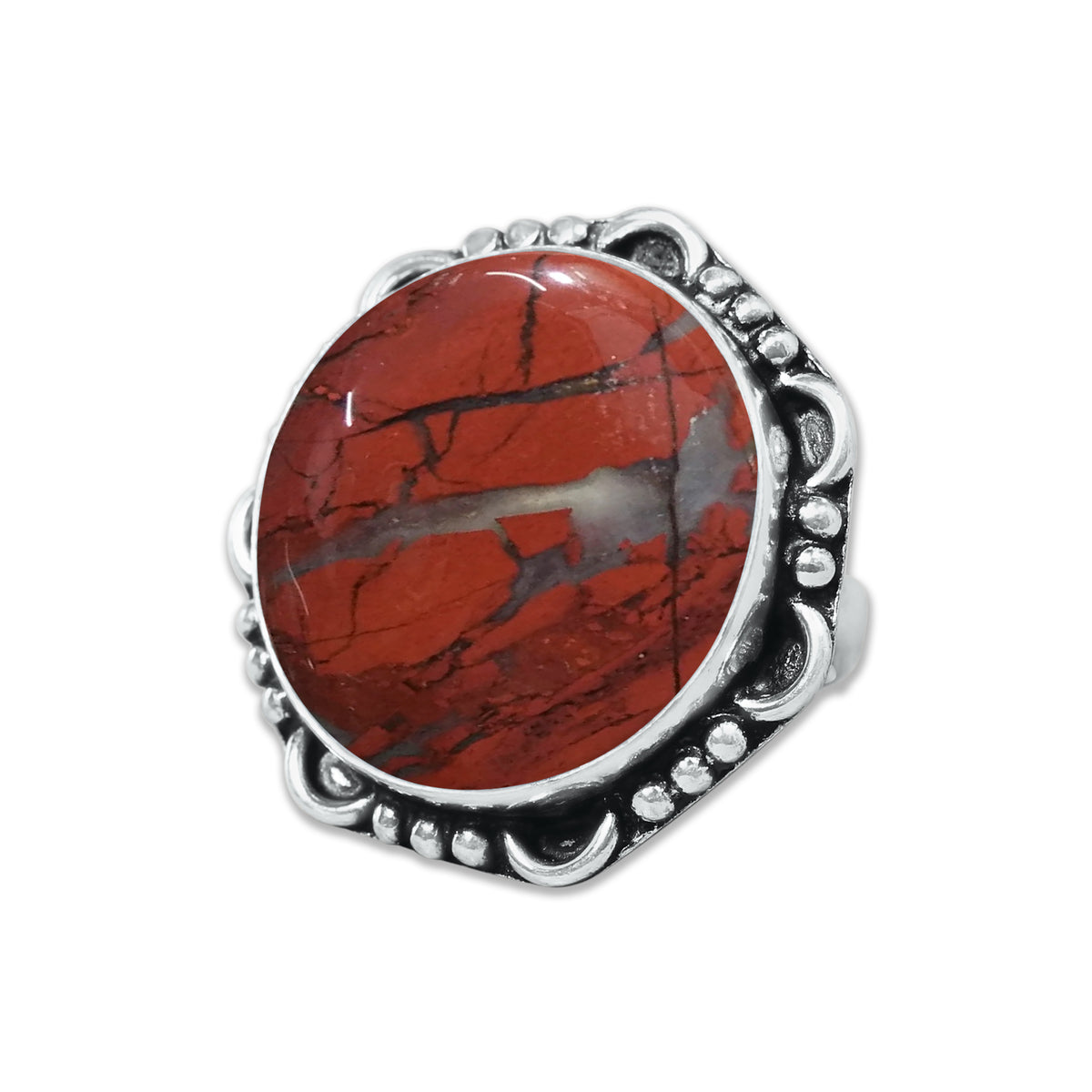 Red Jasper Rings – Silver-Plated, Handmade, Deep Crimson Grounding Stone (Made to Order) | Wholesale