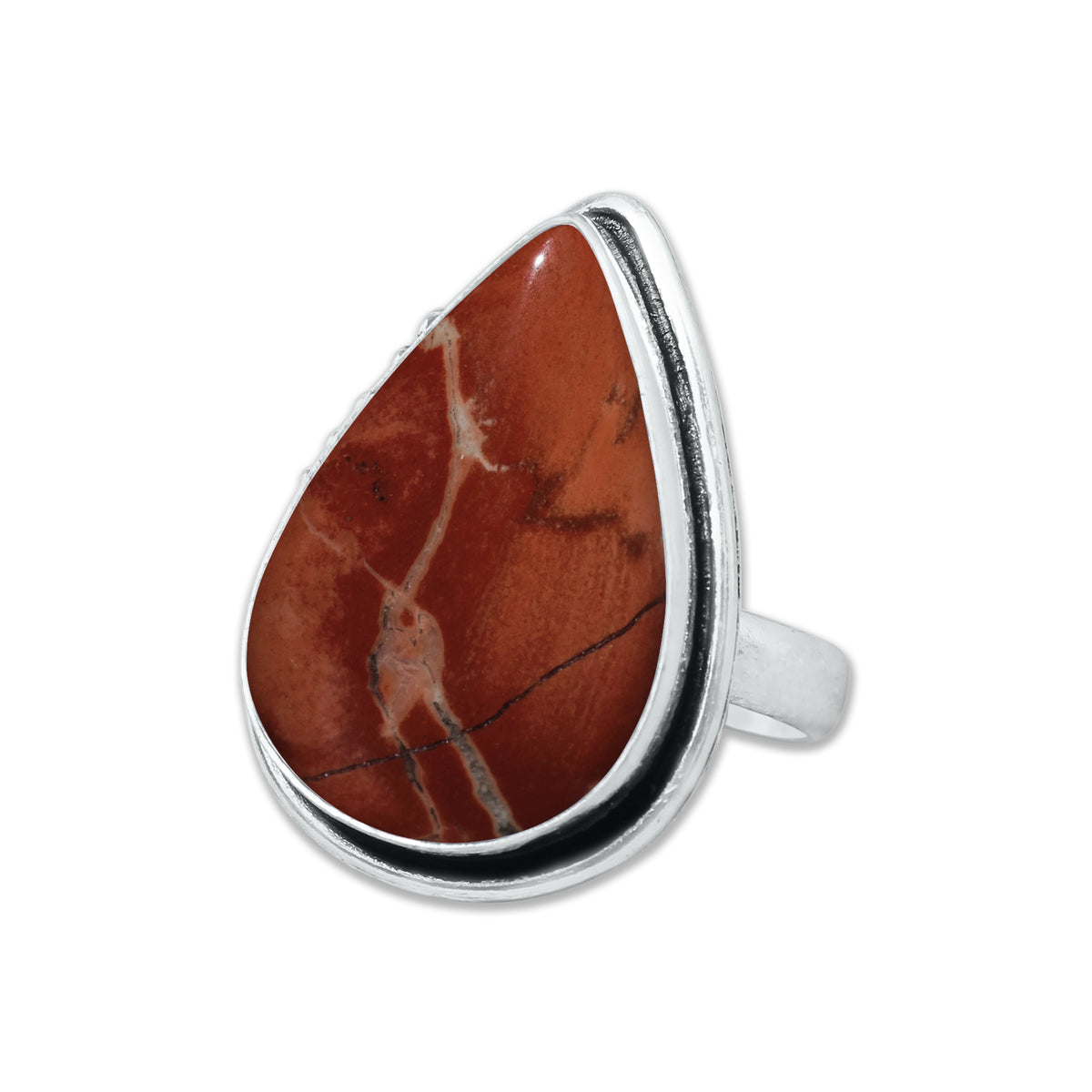 Red Jasper Rings – Silver-Plated, Handmade, Deep Crimson Grounding Stone (Made to Order) | Wholesale