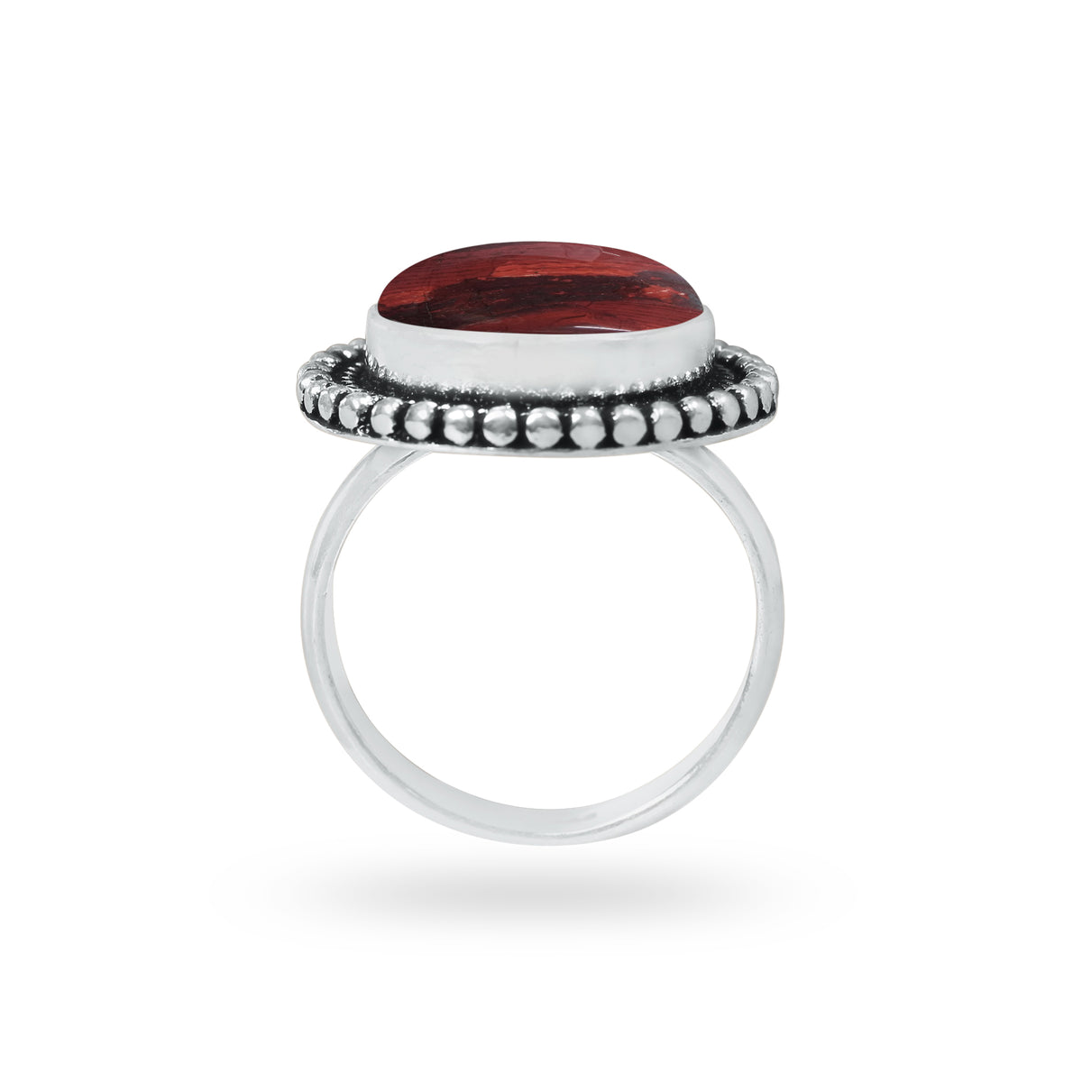 Red Jasper Rings – Silver-Plated, Handmade, Deep Crimson Grounding Stone (Made to Order) | Wholesale