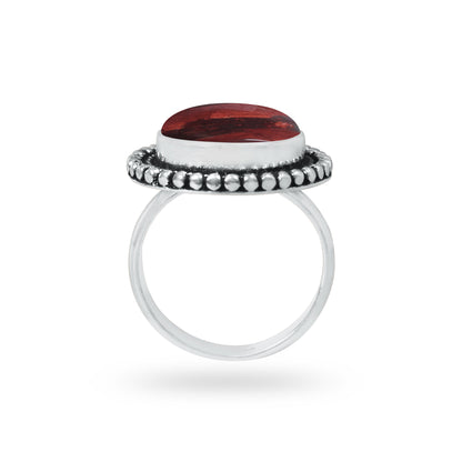 Red Jasper Rings – Silver-Plated, Handmade, Deep Crimson Grounding Stone (Made to Order) | Wholesale
