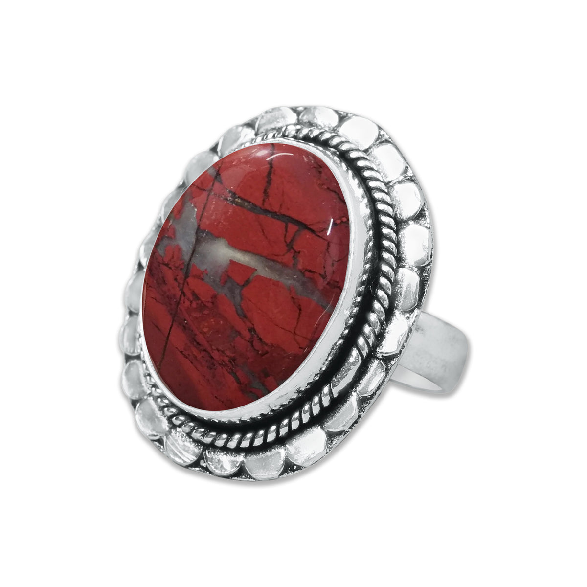 Red Jasper Rings – Silver-Plated, Handmade, Deep Crimson Grounding Stone (Made to Order) | Wholesale