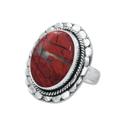 Red Jasper Rings – Silver-Plated, Handmade, Deep Crimson Grounding Stone (Made to Order) | Wholesale