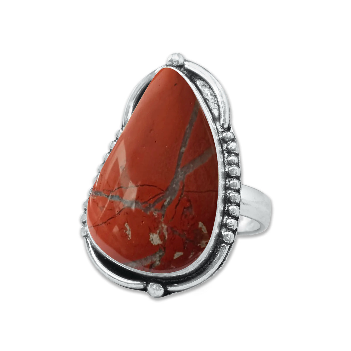 Red Jasper Rings – Silver-Plated, Handmade, Deep Crimson Grounding Stone (Made to Order) | Wholesale
