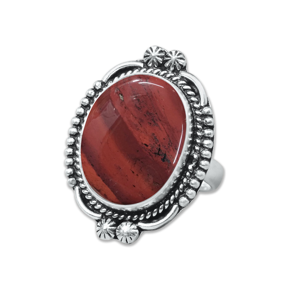 Red Jasper Rings – Silver-Plated, Handmade, Deep Crimson Grounding Stone (Made to Order) | Wholesale