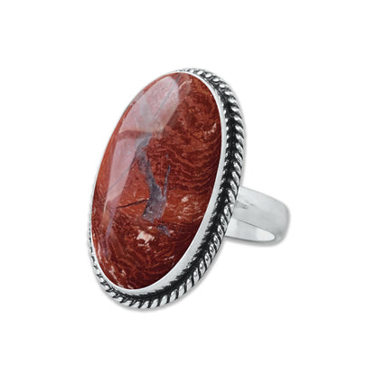 Red Jasper Rings – Silver-Plated, Handmade, Deep Crimson Grounding Stone (Made to Order) | Wholesale