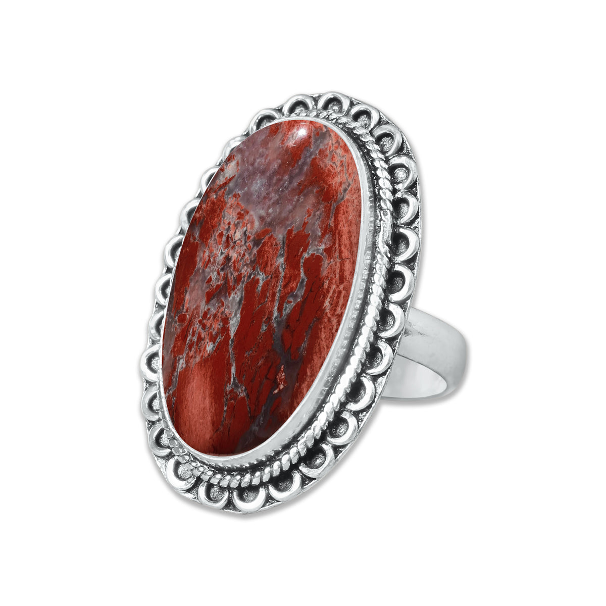Red Jasper Rings – Silver-Plated, Handmade, Deep Crimson Grounding Stone (Made to Order) | Wholesale