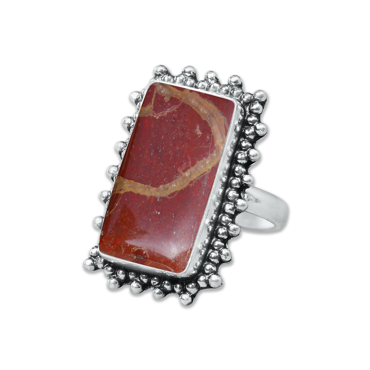Red Jasper Rings – Silver-Plated, Handmade, Deep Crimson Grounding Stone (Made to Order) | Wholesale