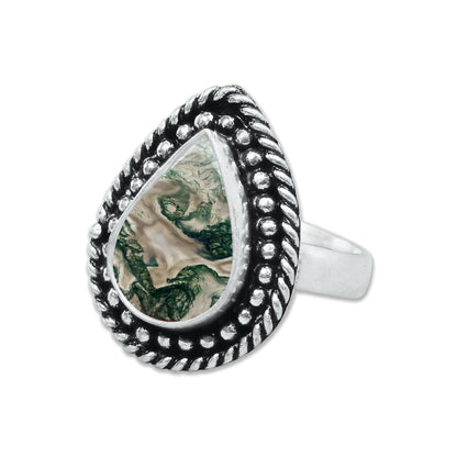 Moss Agate Rings – Silver-Plated, Handmade, Green Fern Inclusions (Made to Order) | Wholesale
