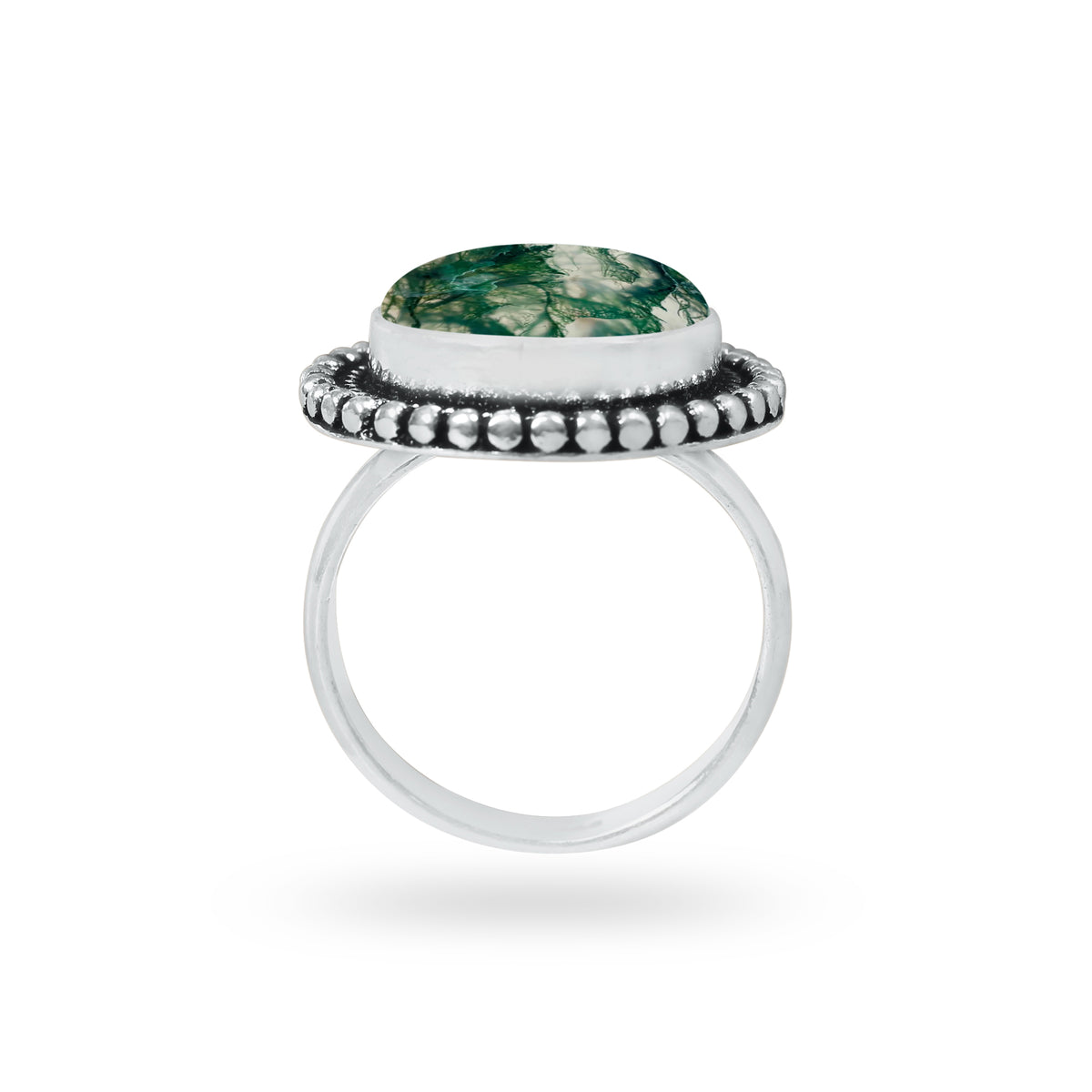Moss Agate Rings – Silver-Plated, Handmade, Green Fern Inclusions (Made to Order) | Wholesale