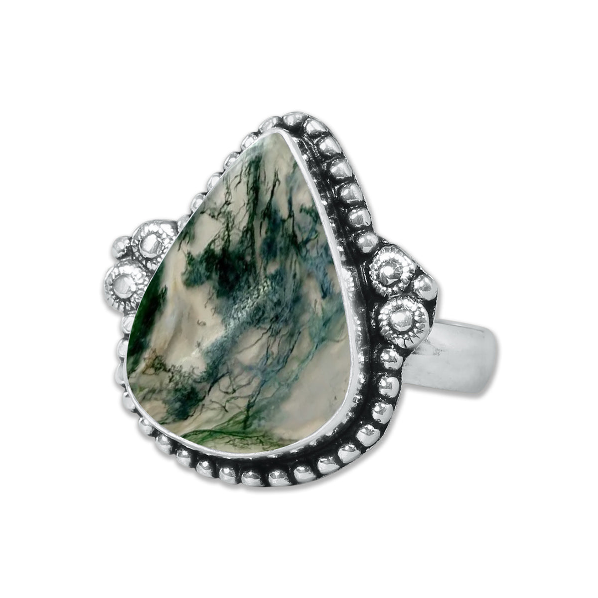 Moss Agate Rings – Silver-Plated, Handmade, Green Fern Inclusions (Made to Order) | Wholesale