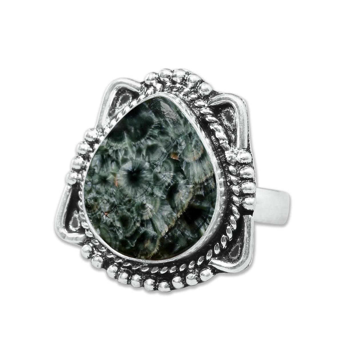 Seraphinite Rings – Handmade, Silver-Plated, Angelic Green Gemstone (Made to Order)