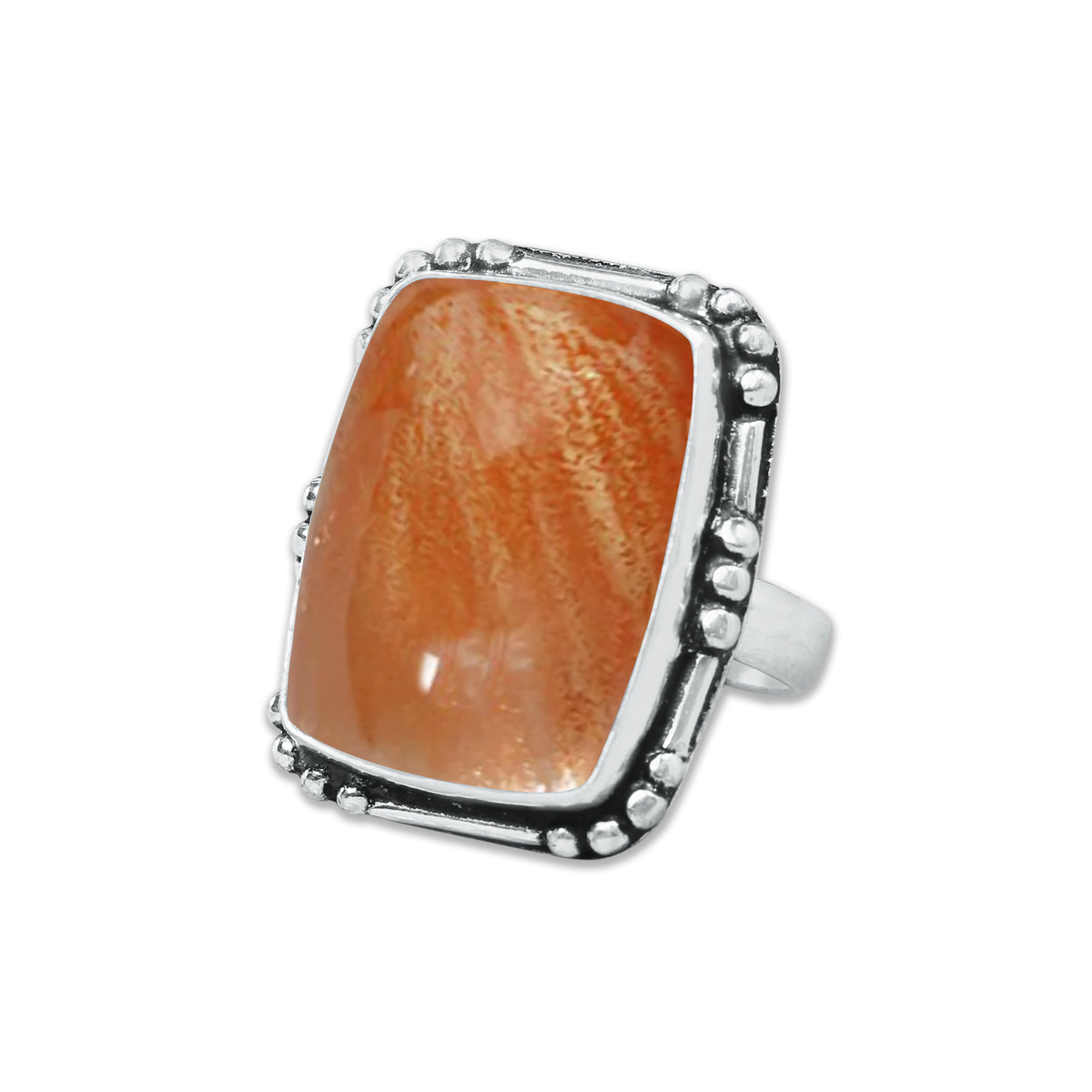 Natural Sunstone Rings – Handmade, Silver-Plated, Boho (Made to Order)