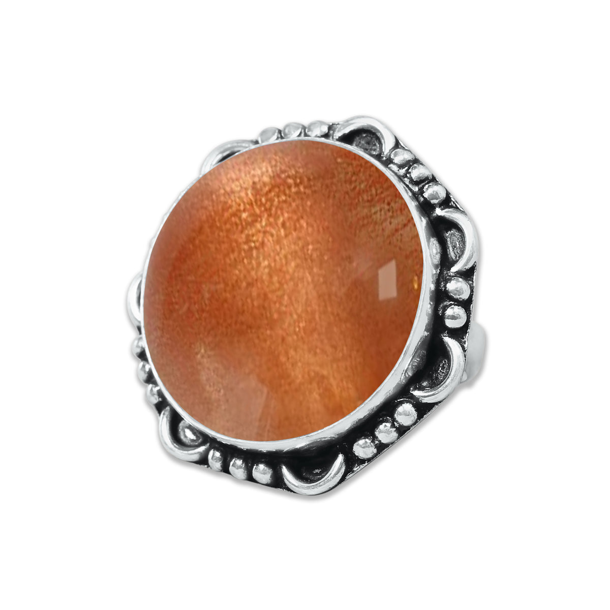 Natural Sunstone Rings – Handmade, Silver-Plated, Boho (Made to Order)