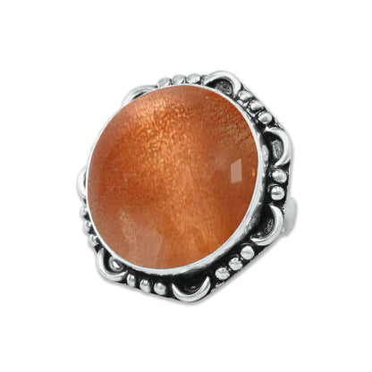 Natural Sunstone Rings – Handmade, Silver-Plated, Boho (Made to Order)